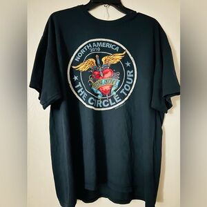 2010 BON JOVI "The Circle" North American Concert Tour Black T-Shirt SZ XL